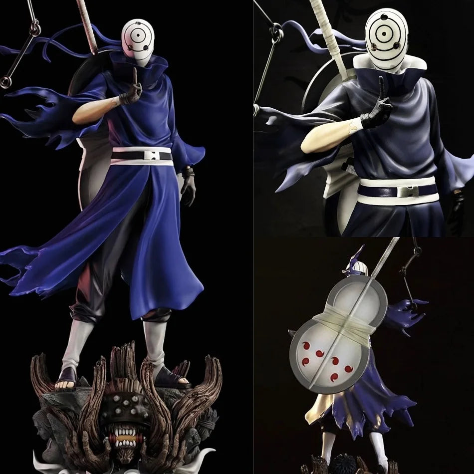 Figura de acción de anime Naruto Uchiha Obito, estatua de doble cabeza, modelo de colección de PVC, adorno de escritorio, juguetes de cumpleaños, regalo