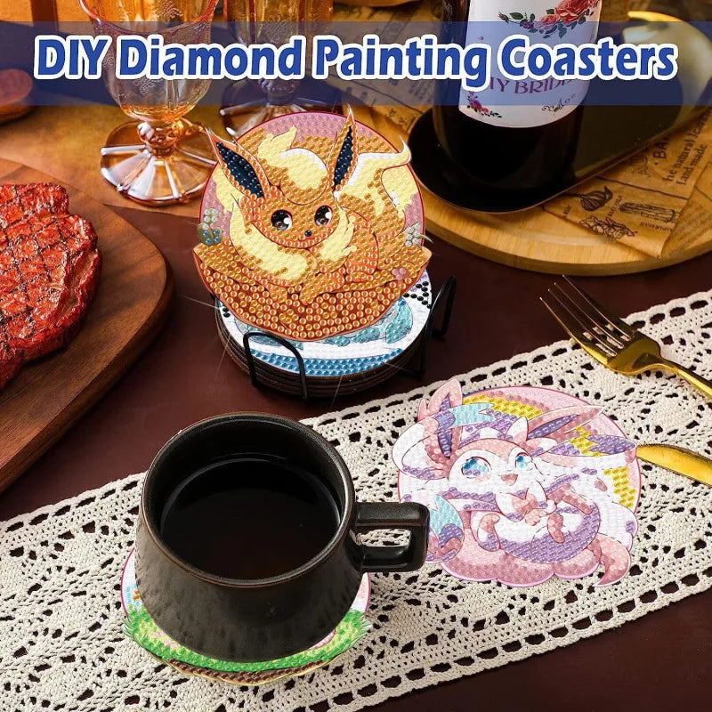 Dessous de verre cristal Pokémon – Lot de 8