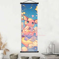 Póster clásico impreso de Pokémon, decoración de pared de dibujos animados, Gengar, Squirtle, Bulbasaur, Pikachu, decoración colgante para sala familiar