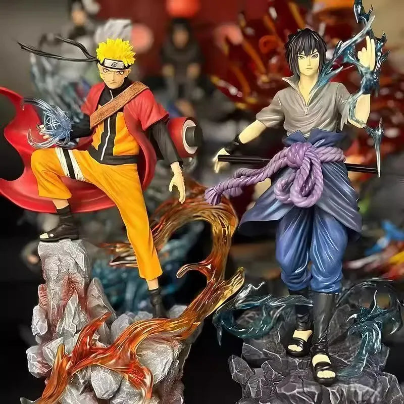 Figura de anime de Naruto de 27 cm, Uzumaki Naruto, Uchiha Sasuke, modelo de acción de PVC, estatua, adorno de escritorio, colección de juguetes, regalo
