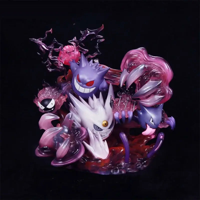 Juego de evolución de Pokémon Gengar, Gastly Haunter, figura de acción de dibujos animados de tipo fantasma, estatua de colección, decoración de escritorio para los fans de Pokémon, modelo