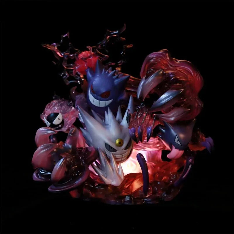 Juego de evolución de Pokémon Gengar, Gastly Haunter, figura de acción de dibujos animados de tipo fantasma, estatua de colección, decoración de escritorio para los fans de Pokémon, modelo
