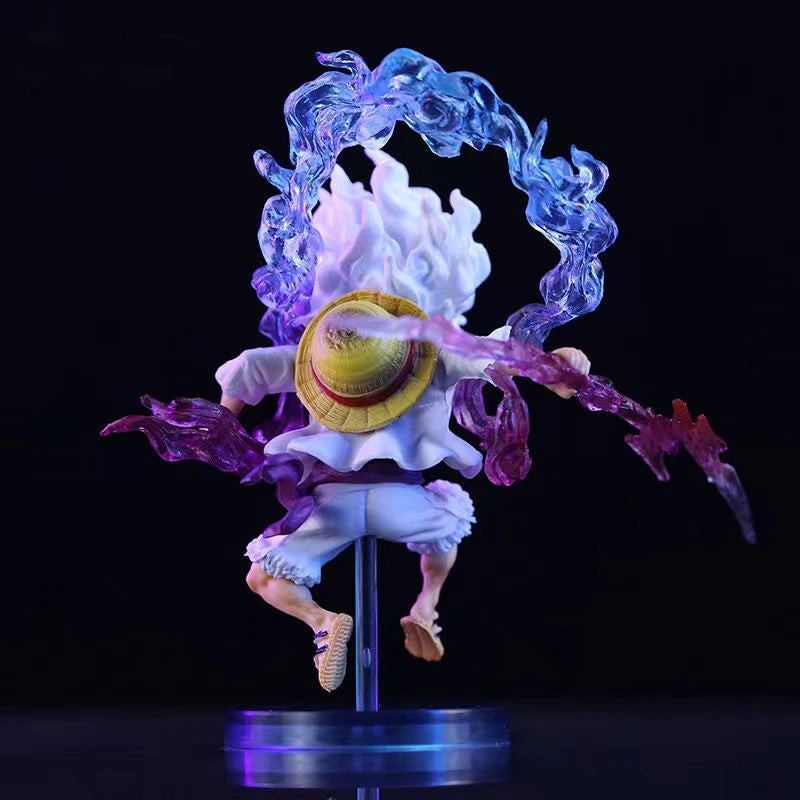 Bandai-Minifigura One Piece Luffy Gear 5, estatua del dios del sol, Nika, figura de anime, modelo de PVC, colección de mantequilla, juguete de regalo para niños, 10 cm